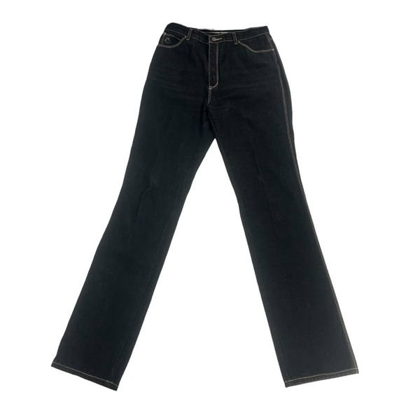 Gloria Vanderbilt For Murjani Black Straight Leg Jeans Size 14 Women’s - Picture 1 of 5